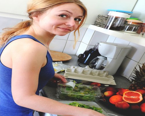 Preparing fresh home meals with vegetables